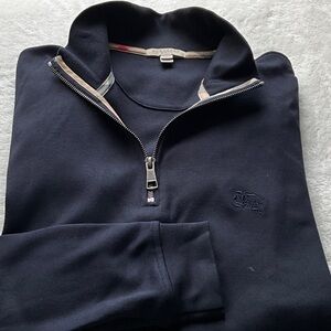 Burberry Dark Blue Zip-Up Sweater